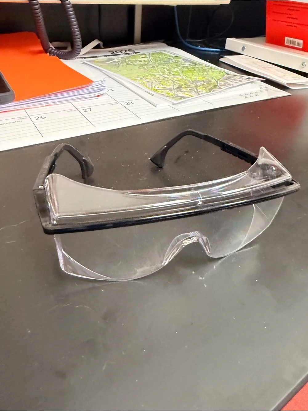 Z87+ Clear Lens Safety Glasses with Black Trim GUC